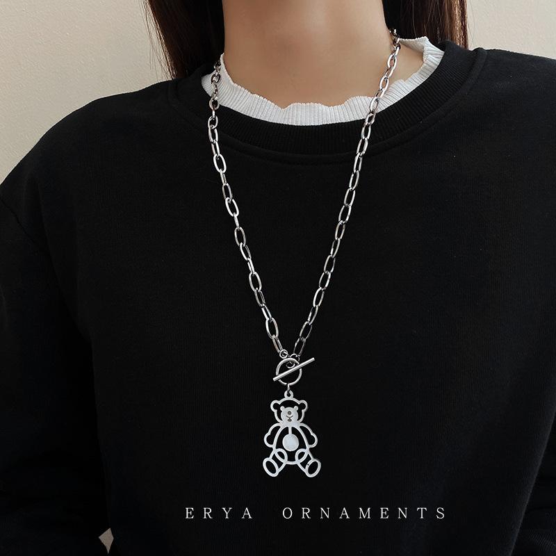 Spice Girls Sweet Cool Cosmic Opal Artificial Pearl Necklace Female Tide Double Layer Stacked Wearing Love Hip Hop Collarbone Chain