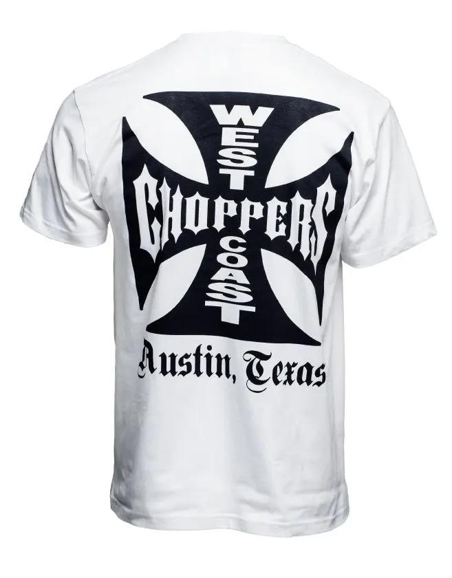 West Coast Choppers "West Coast Iron Cross" Americké Retro Ležérní Tričko s Krátkým Rukávem