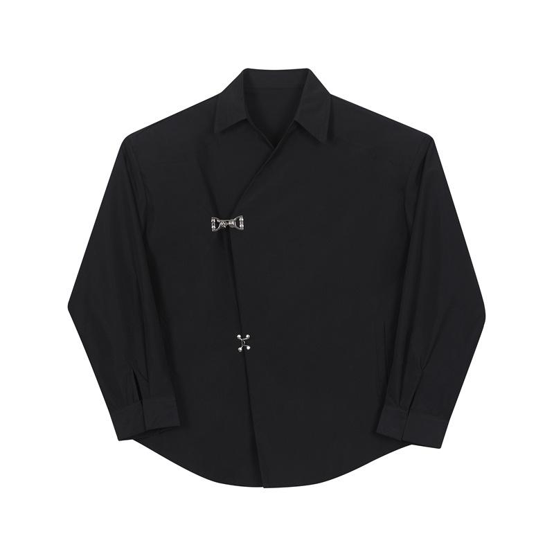 23 Spring/Summer Asymmetrical Metal-Decor Loose Casual Shirt S211-585