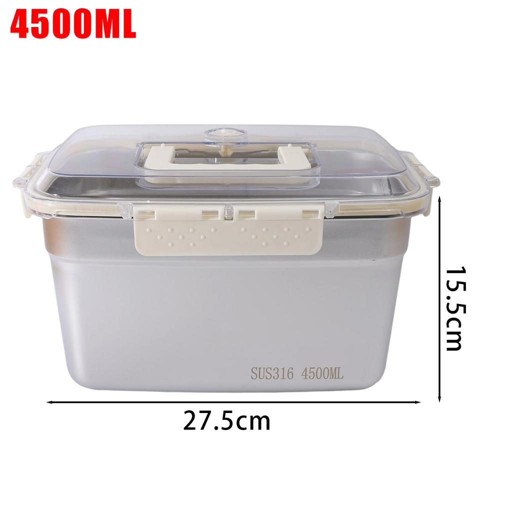 Fresh-keeping Lunch Box with Handle Stainless Steel Leak-proof Bento Bowl Kitchen Dining Storage Containers Camping Food Boxes