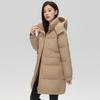 Cotton-padded Jacket Girls' Long Loose Winter New Hooded Fashion Plus Size Bread Coat.