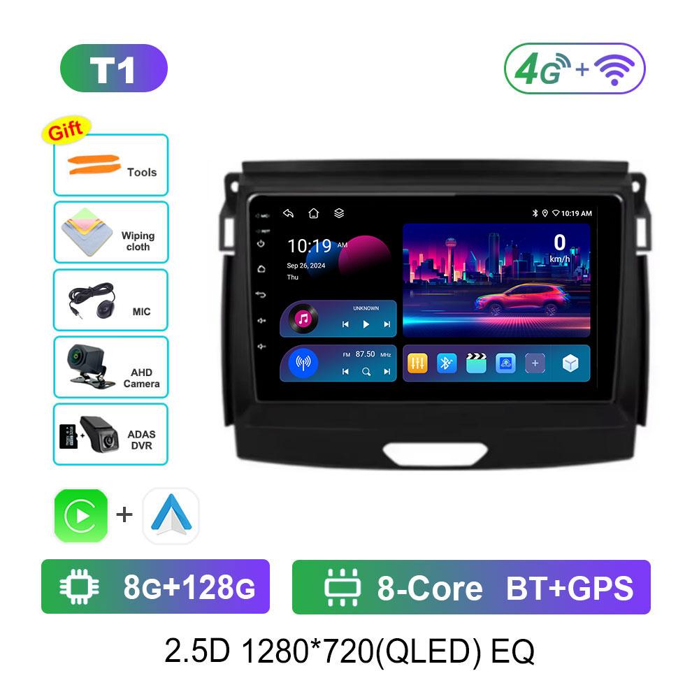 Car Video Multimedia Player Bluetooth Carplay for Ford Ranger 2015 - 2020 WiFi 4G Android OS GPS Navi 2.5D Screen Auto Tools
