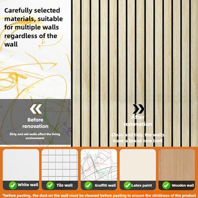 Wooden Grid Wall Sticker Self Adhesive Background Decor for Bedroom Living Room Kitchen PVC Waterproof Wallpaper for Wall