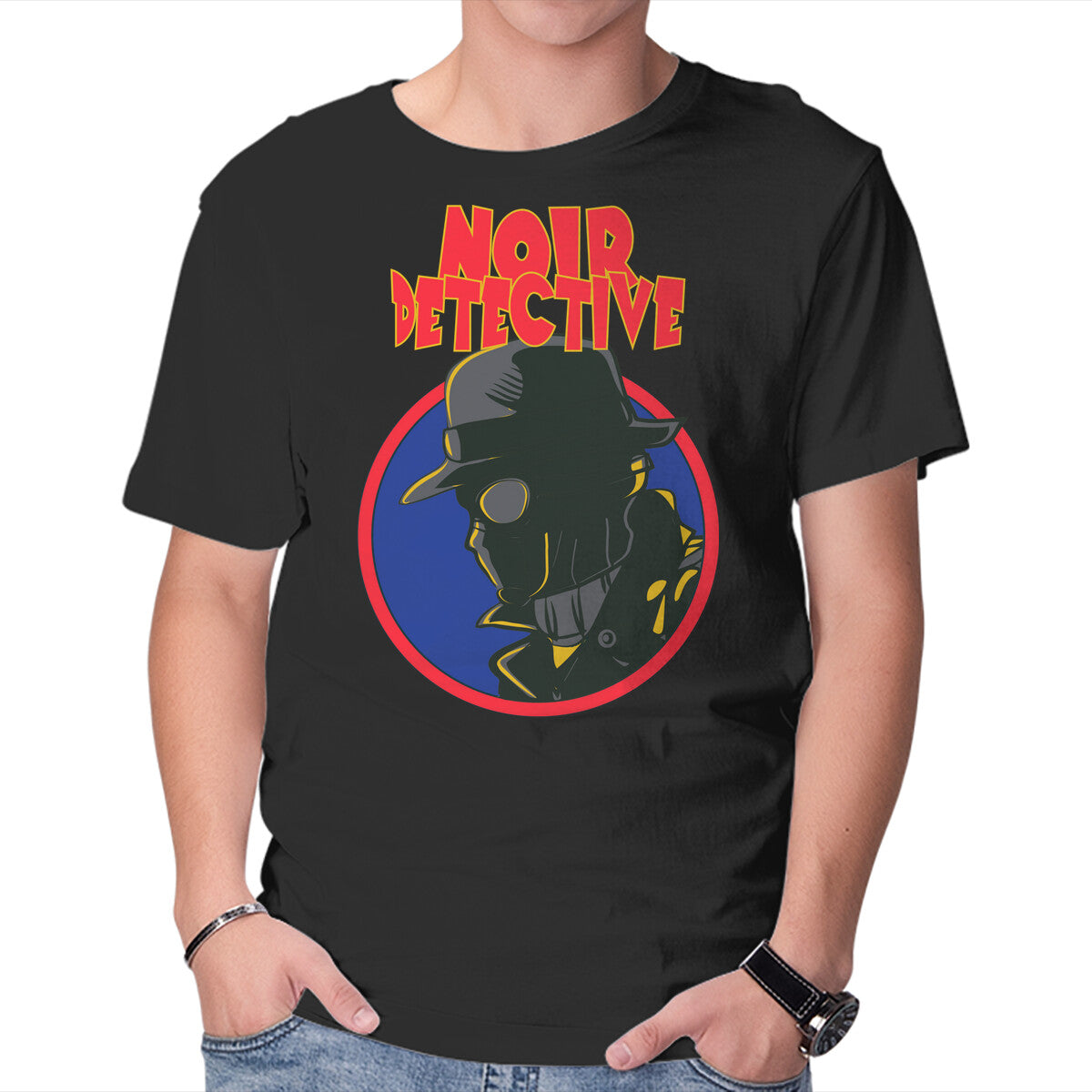Unisex Crew Neck T-Shirt Noir Detective Graphic Short Sleeve Casual Tee XS