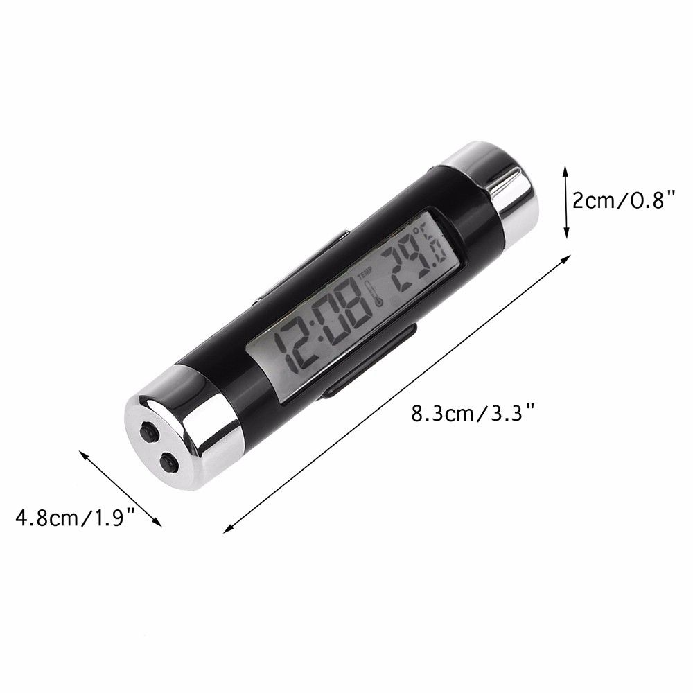 2 In 1 LED Car Clock Digital Display Backlight Car Air Vent Mount Time Clock Thermometer Auto Ornament Car Accessories Gifts