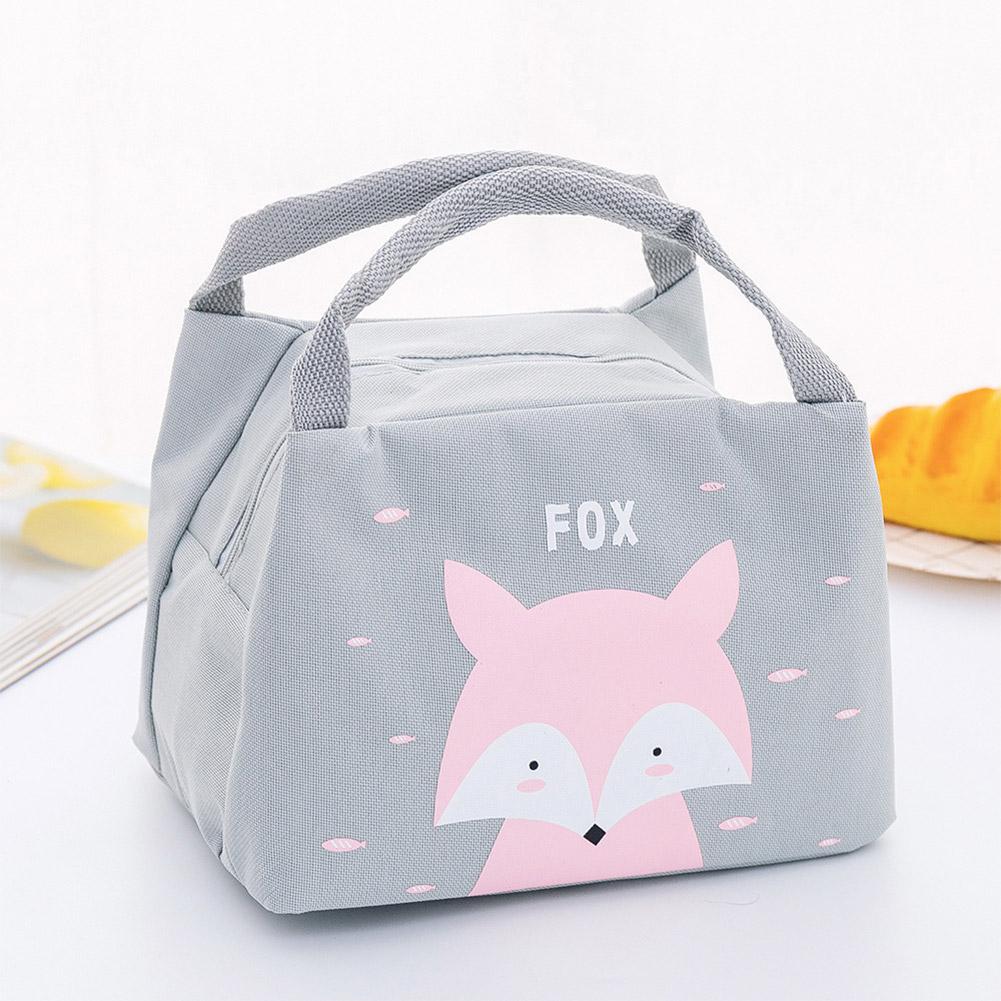 Cute Cartoon Printing Waterproof Insulation Oxford Lunch Bag with Handle for Outsoor Student