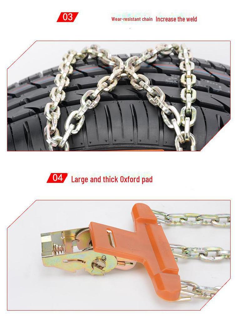 Universelle Manganstahl-Antirutschketten für PKW & SUV – Schnee- & Schlamm-Notfall-Reifenketten