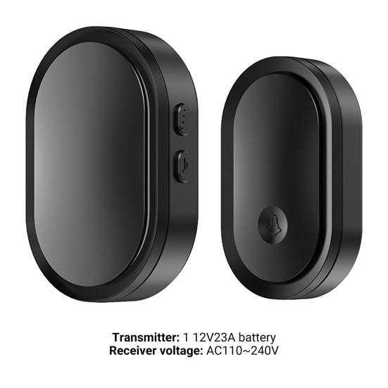 1 Set Campanello Senza Fili Impermeabile Volume Regolabile Plastica Lunga Portata Campanello Smart per Casa