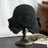 Womens Wide Brim Foldable Straw Hat Beach Sun Protection UV With Adjustable Band