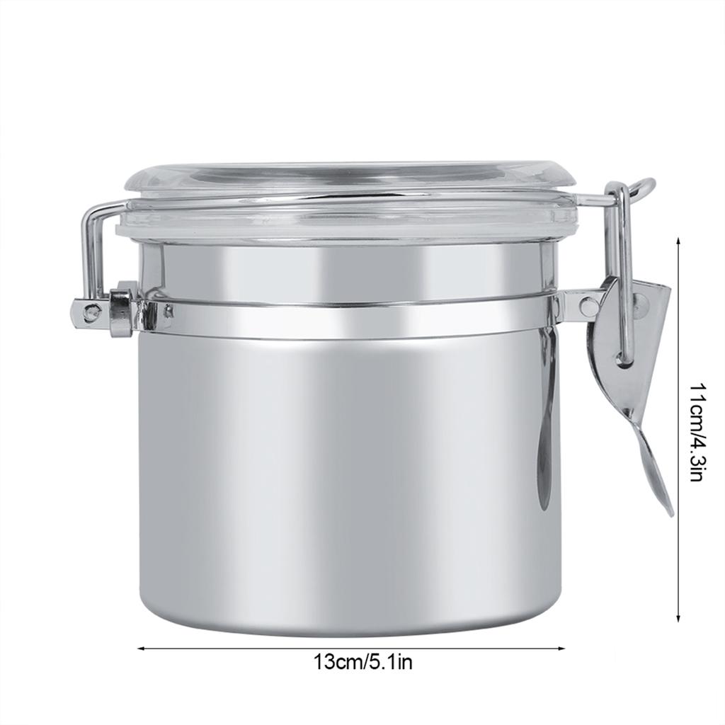 Contenitore per Caffè in Acciaio Inossidabile Barattolo per Alimenti Contenitore per Tè Zucchero Latte in Polvere (13*11cm)