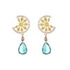 925 Silver Needle Green Large Water Drop Orange Earrings for Women Small Fresh Design Cubic Zirconia Fruit Personality Earrings