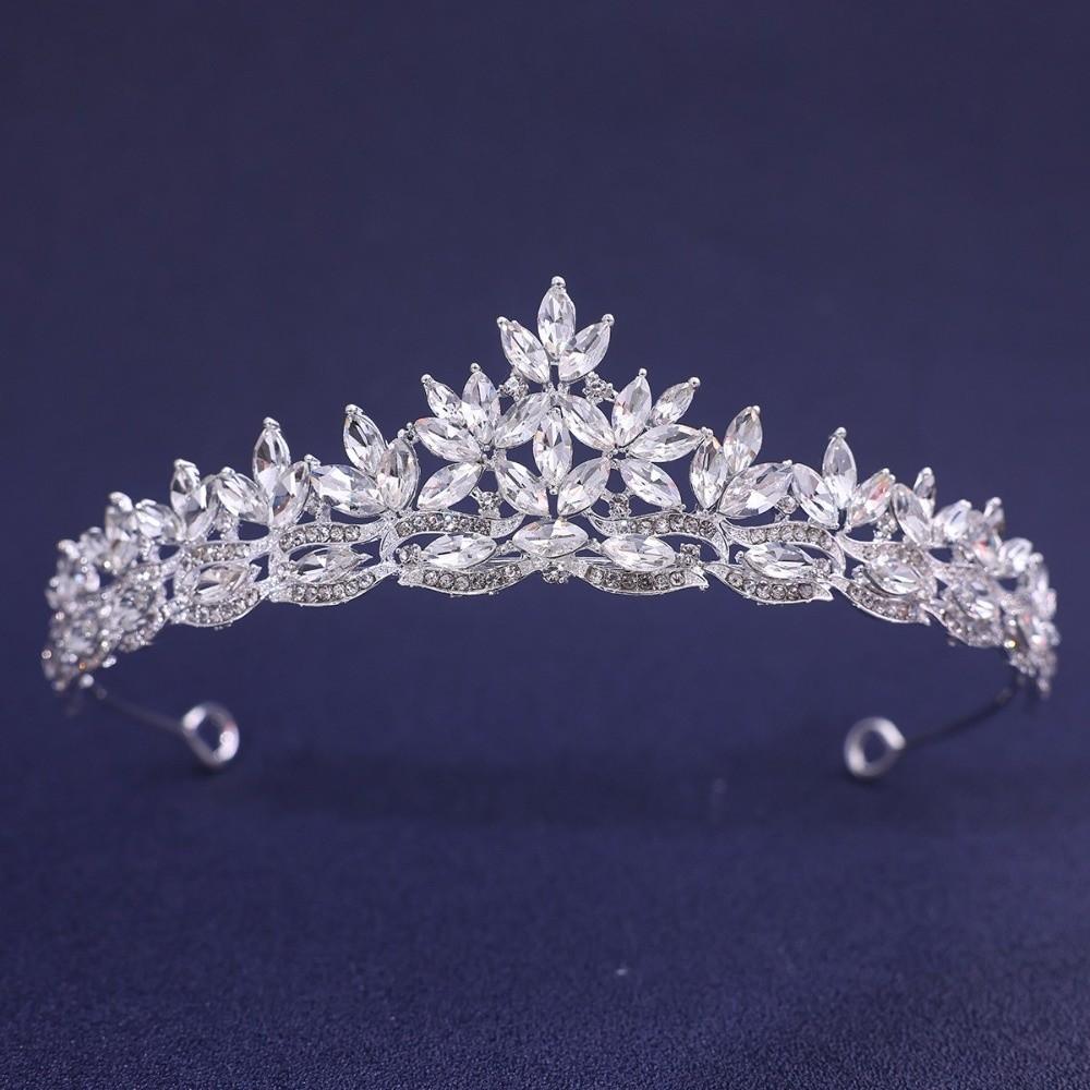 Rhinestone Queen Princess Crown Alloy Bridal Headwear Vintage Crystal Tiaras Dress Party