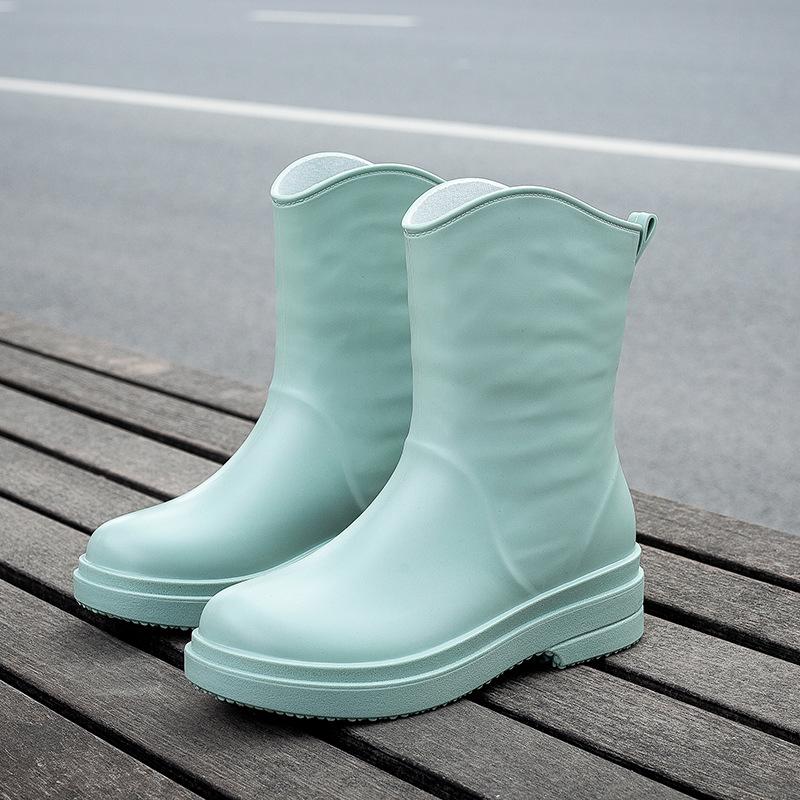New rain shoes women's fashion medium tube rain boots women's Korean version of the trend adult work shoes women's non-slip