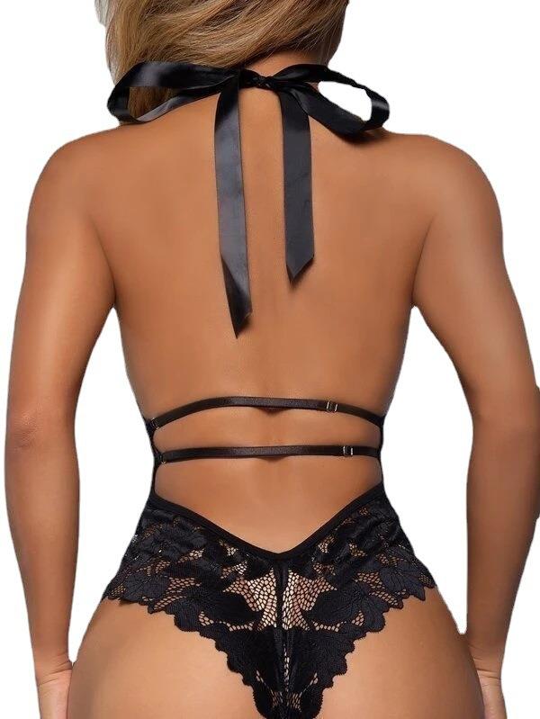 2025 heated pin one-piece lingerie sexy seduction lace