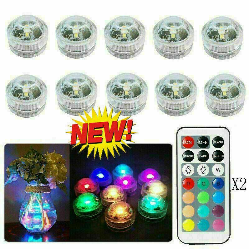 Buy Pdtoweb 10pcs New Remote Control Waterproof RGB Submersible LED