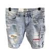 Men's Korean Style Slim Fit Ripped Denim Shorts – Trendy Blue Summer Fashion