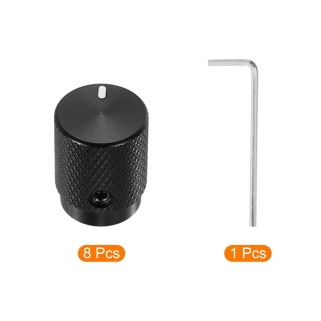uxcell Aluminum Potentiometer ID x OD x Universal Volume Tone Control Knobs for Guitar Oval 8-Pack Knobs, 1/4" (6mm) 1/2" (12.5mm) 5/8" (16mm) Height,