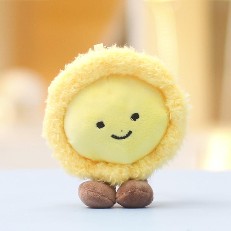Teddy Plush Egg Tart Doll Keychain Soft Toy For Bag Decor