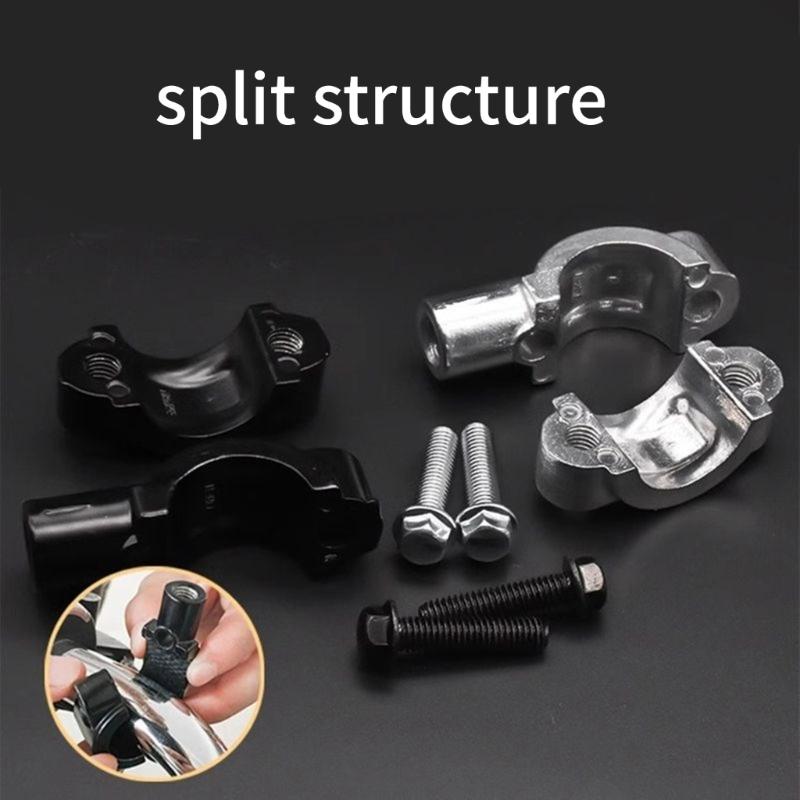 Motorcycle Handlebar Clamp Mirror Mount Base Bracket Holder Stand Multifunctional, Aluminum for Customized Viewing Angle
