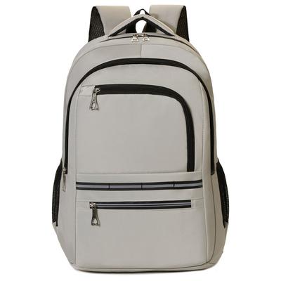 Solid Color Backpack with Multiple Zipper Pockets and Side Mesh Pockets Ideal for School and Travel