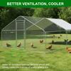 9.84x13.12x6.56FT Metal Chicken Run with Cover Walk in Fence Cage Spire Shaped for Outdoor and Yard Farm Use