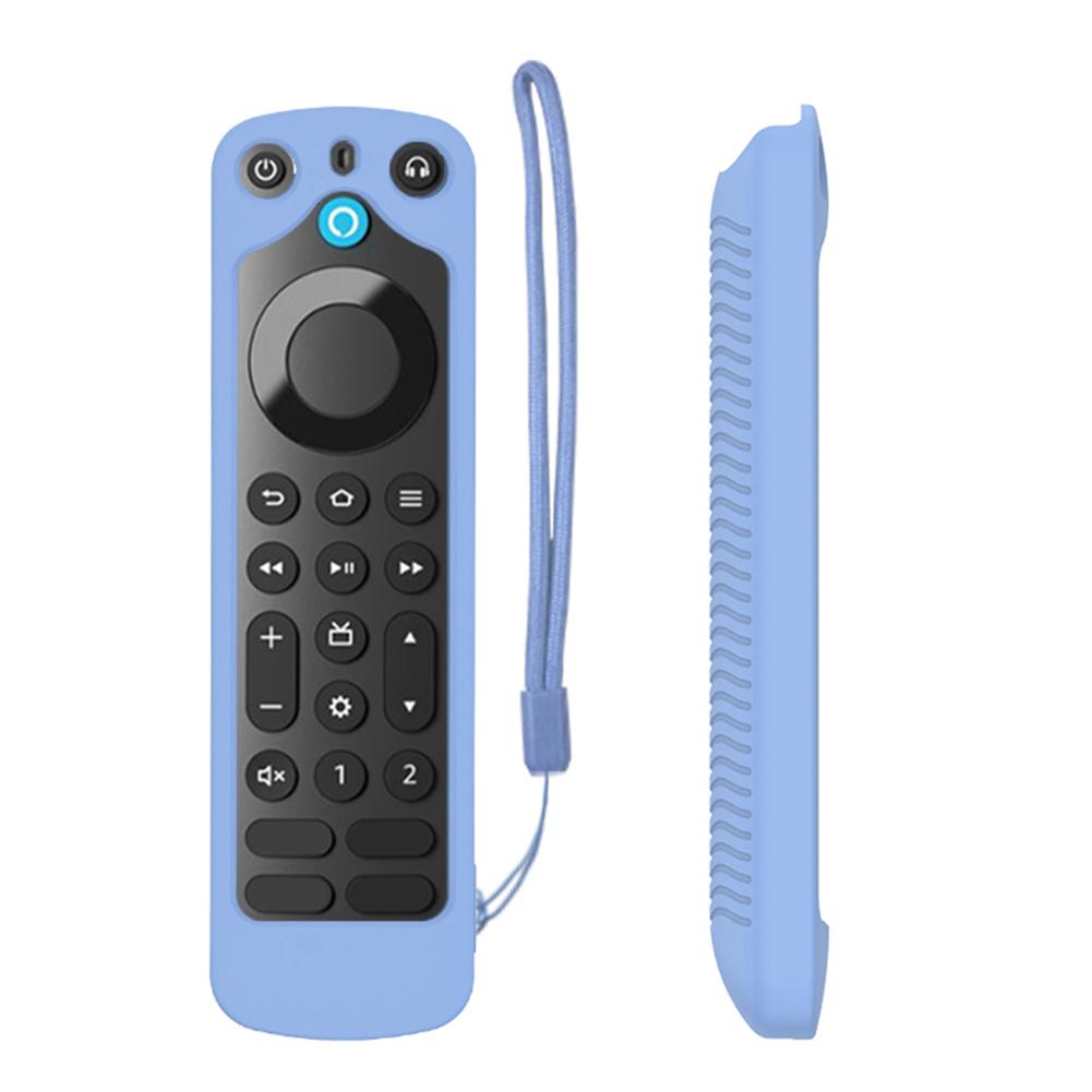 

Silicone Remote Control Protective Covers Anti Lost Television Remote Control Case Replacement for Alexa Voice Remote Pro синий