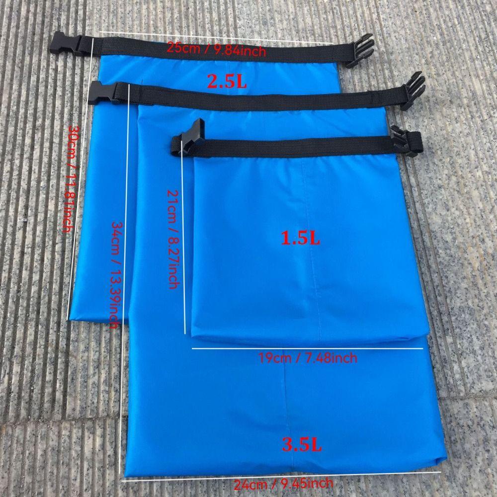 3pcs 1.5L 2.5L 3.5L Dry Bags Set Portable Dry Sacks Waterproof Dry Bags  for Rafting Boating Camping