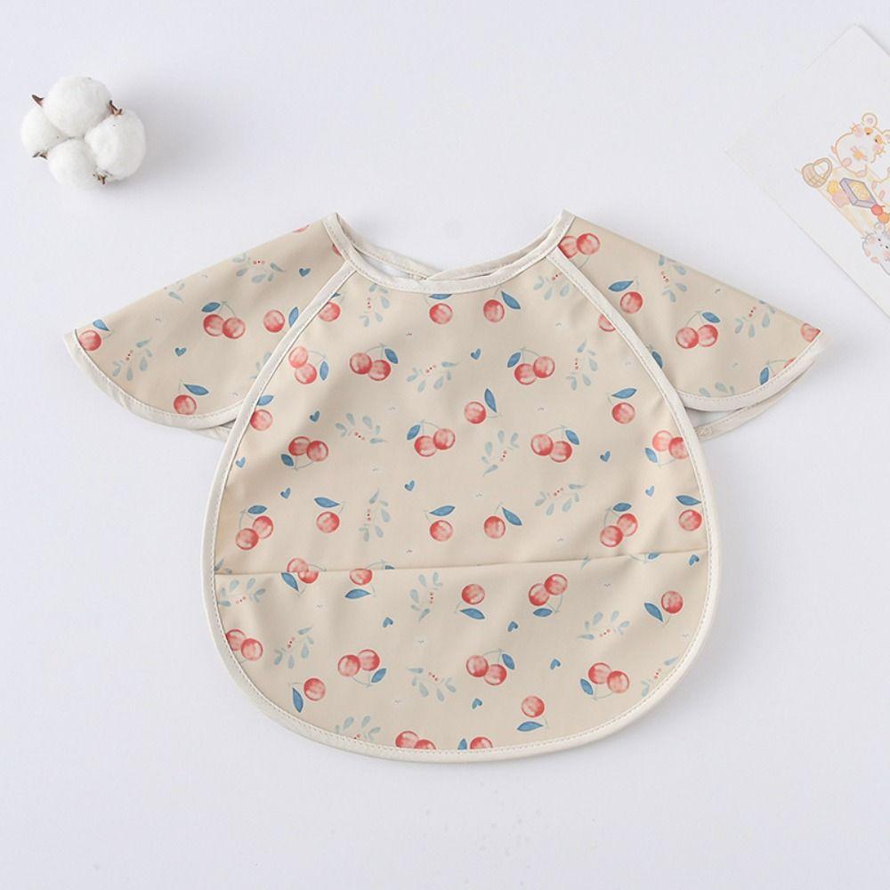 Soft Feeding Apron Short Sleeve Burp Cloth Apron Style Baby Bibs  Feeding