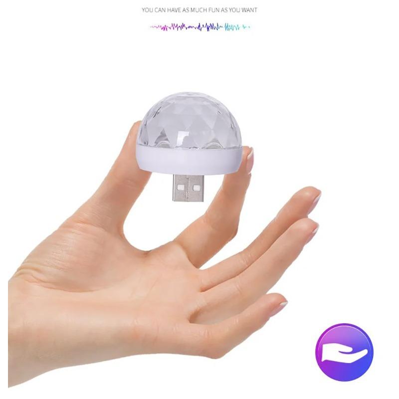 Lumină ambientală LED pentru mașină DJ RGB Mini Colorată Interfață sunet muzică Atmosferă petrecere de sărbători Lampă interioară cupolă portbagaj