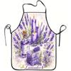 1pc Lavender Candle Bottle Soap Print Apron, Durable and Easy To Clean, Adjustable Waistband, Polyester Material, for Kitchen Co