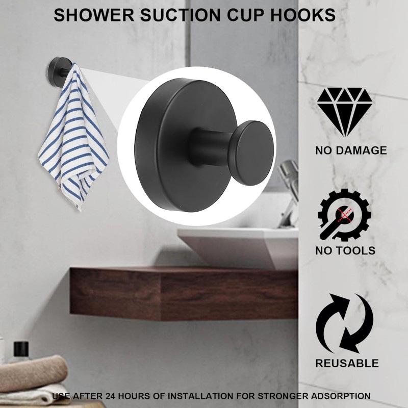 Stainless Steel No-Drill Suction Cup Hook for Kitchen & Bathroom