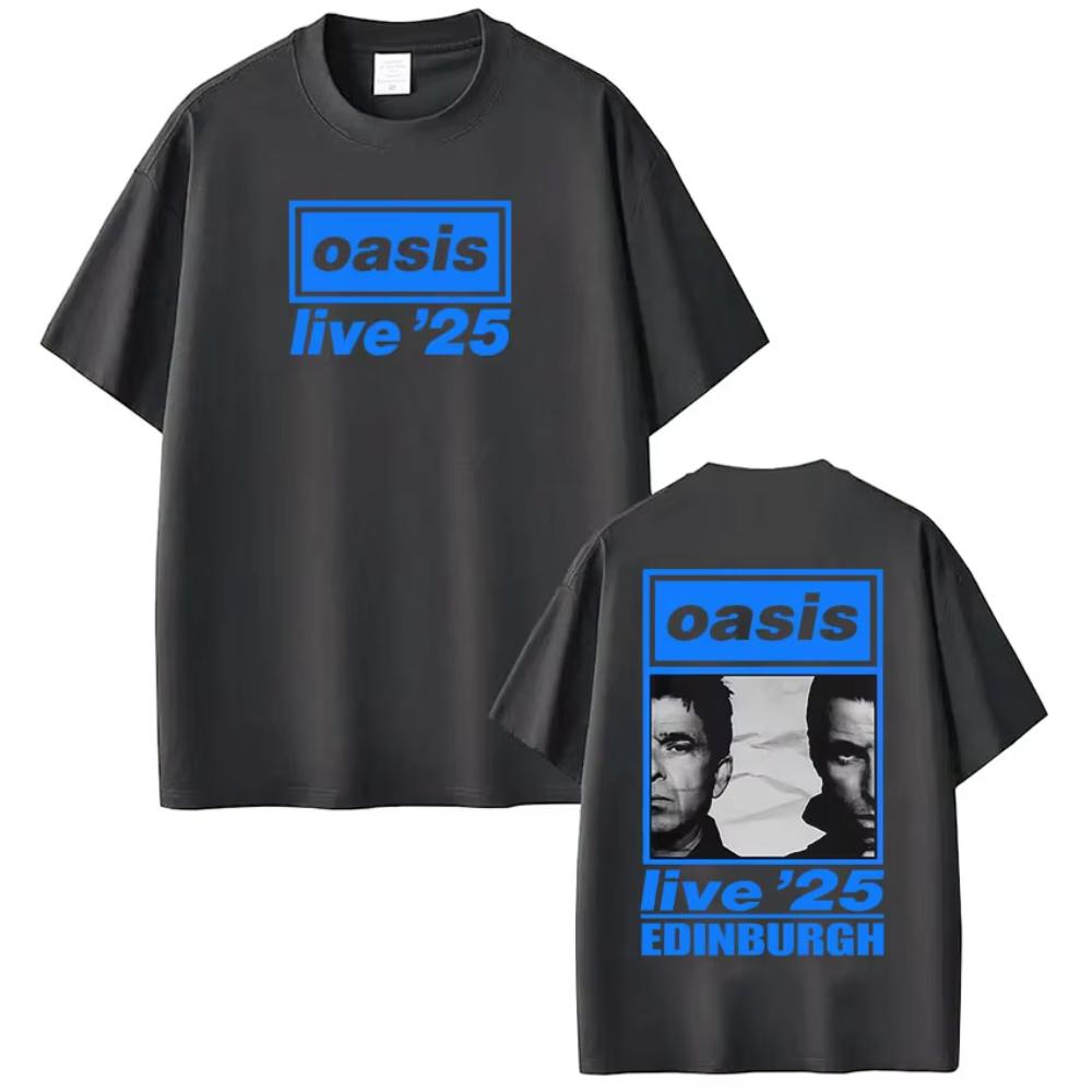 British Rock Band OASIS Live 26 Tour Print Tshirts Men Women Hip Hop T Shirt Summer Casual Loose Cotton Tshirts Fan Gifts Tops