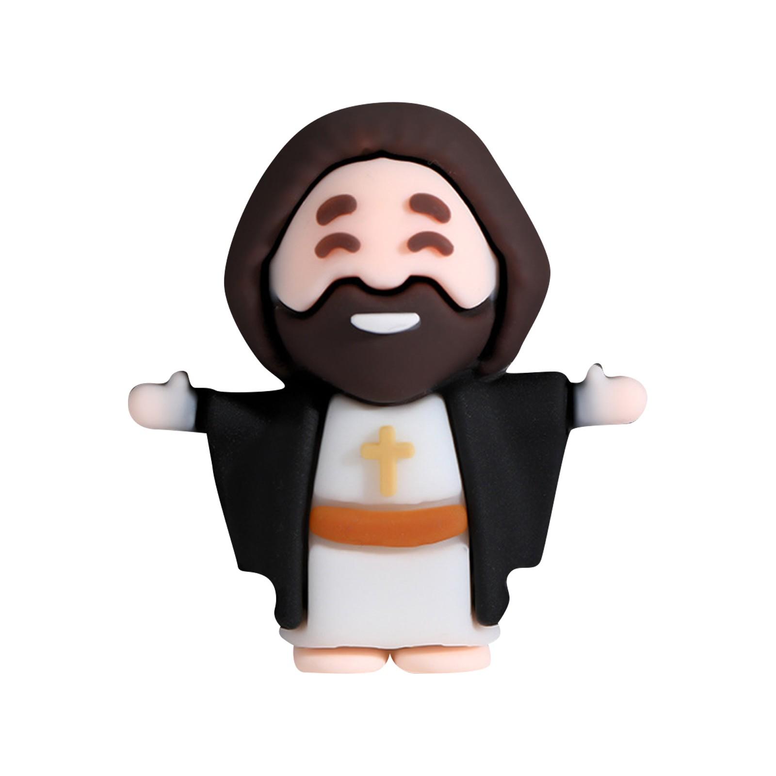 

Маленькая фигурка Миниатюрная фигурка для игры в прятки Классические религиозные подарки Христос Спаситель для воскресной Пасхи Наполнители для яиц Подарок на крещение One Size чёрный