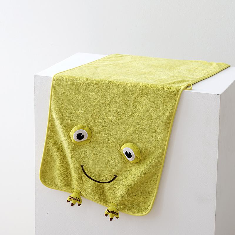 Cartoon Frog Coral Velvet Towel Household Thickened Water-absorbent Quick-drying Hair Drying Towel