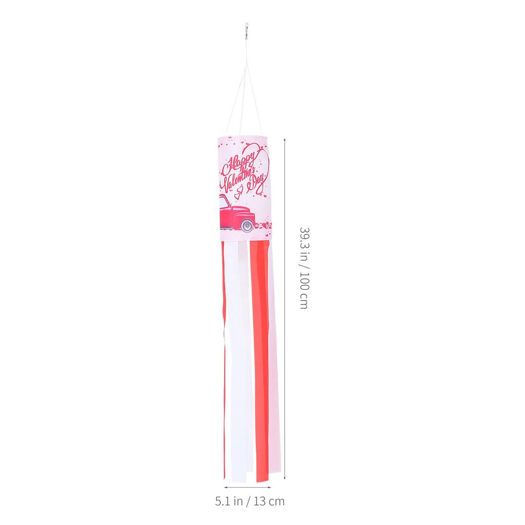 1Pcs Outdoor Valentine Windsock Flag Decorative Romantic Garden Hanging Wind Sock Flag for Valentine's Day Outdoor Windsock