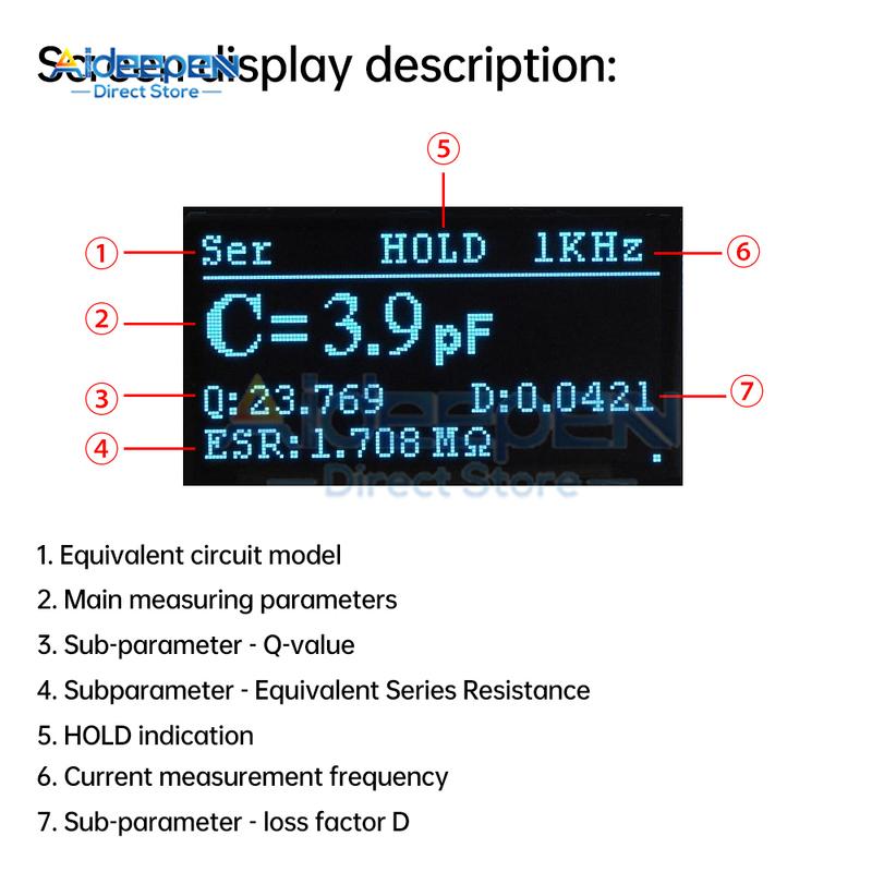 M181 LCR Meter Bridge DIY Kit High Precision Inductance Capacitance Resistance Tester Module 1KHz/100Hz Adjustable Frequency
