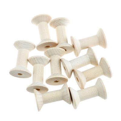 10 szt. Puste drewniane szpulki bębenkowe na nici drut robótki ręczne 47 mm x 31 mm