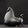 Creative Fat Horse Porcelain Statue Desk Ornaments Horse Ceramic Sculpture Living Room Decoration Crafts Vintage Home Decor
