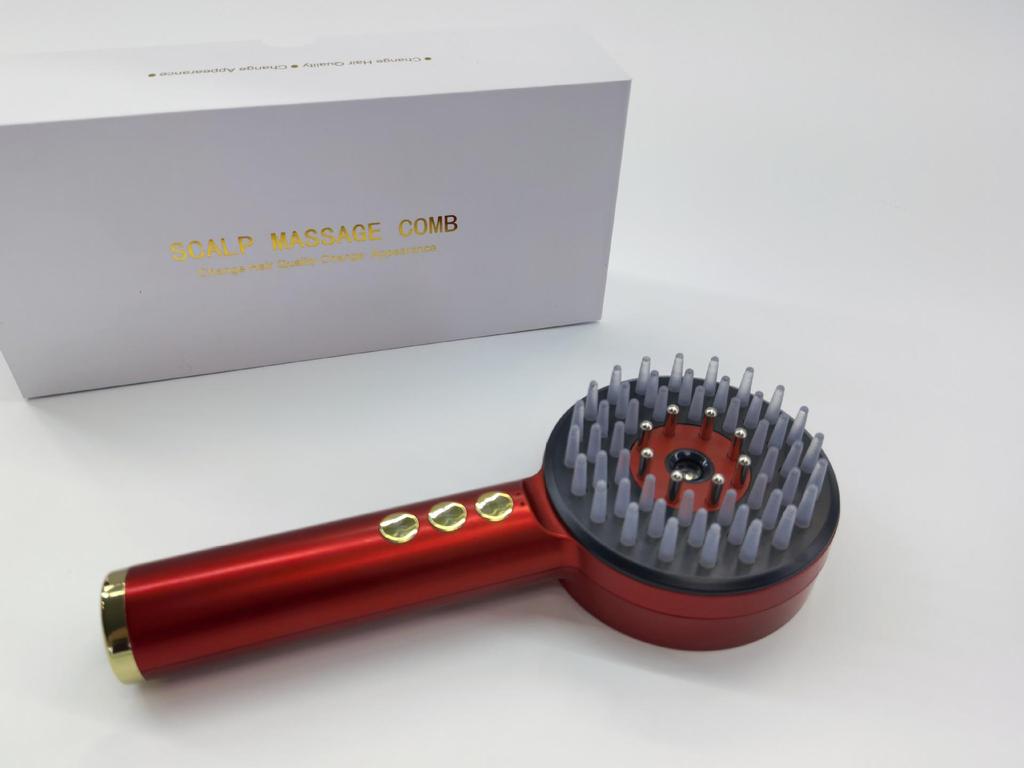 Electric EMS Microcurrent Comb with Red and Blue Light for Cross-border Massage and Liquid Application