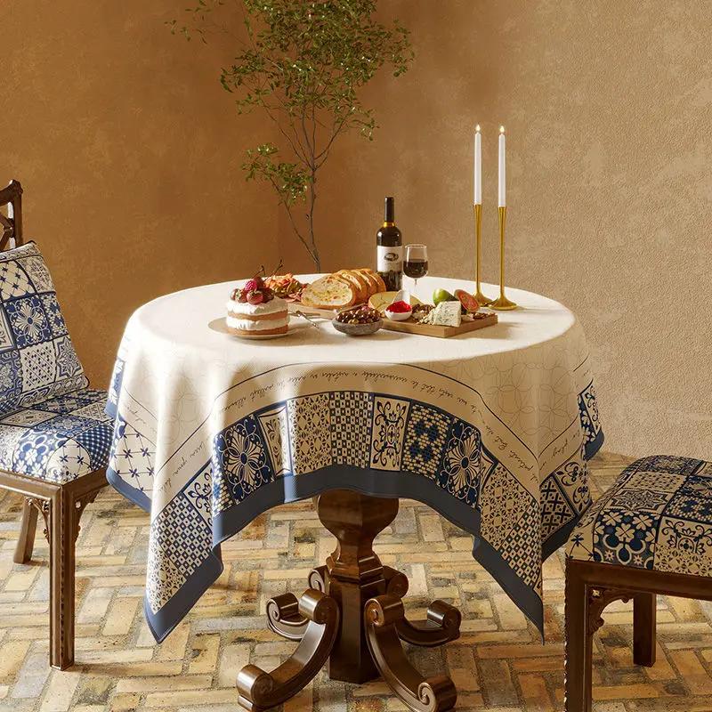 Față de masă din chenille, rezistentă la apă, rezistentă la căldură, tipărită în carouri, pânză rezistentă la praf, pătrată, dreptunghiulară, circulară.