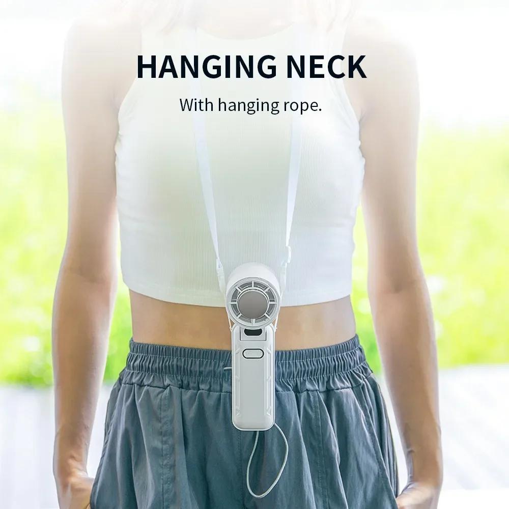 Portable Handheld Fan 5 Gear Wind Air Cooler 3600mAh Rechargeable Hand Fan with Air Turbo Tech Cooling Fan for Travel Camping
