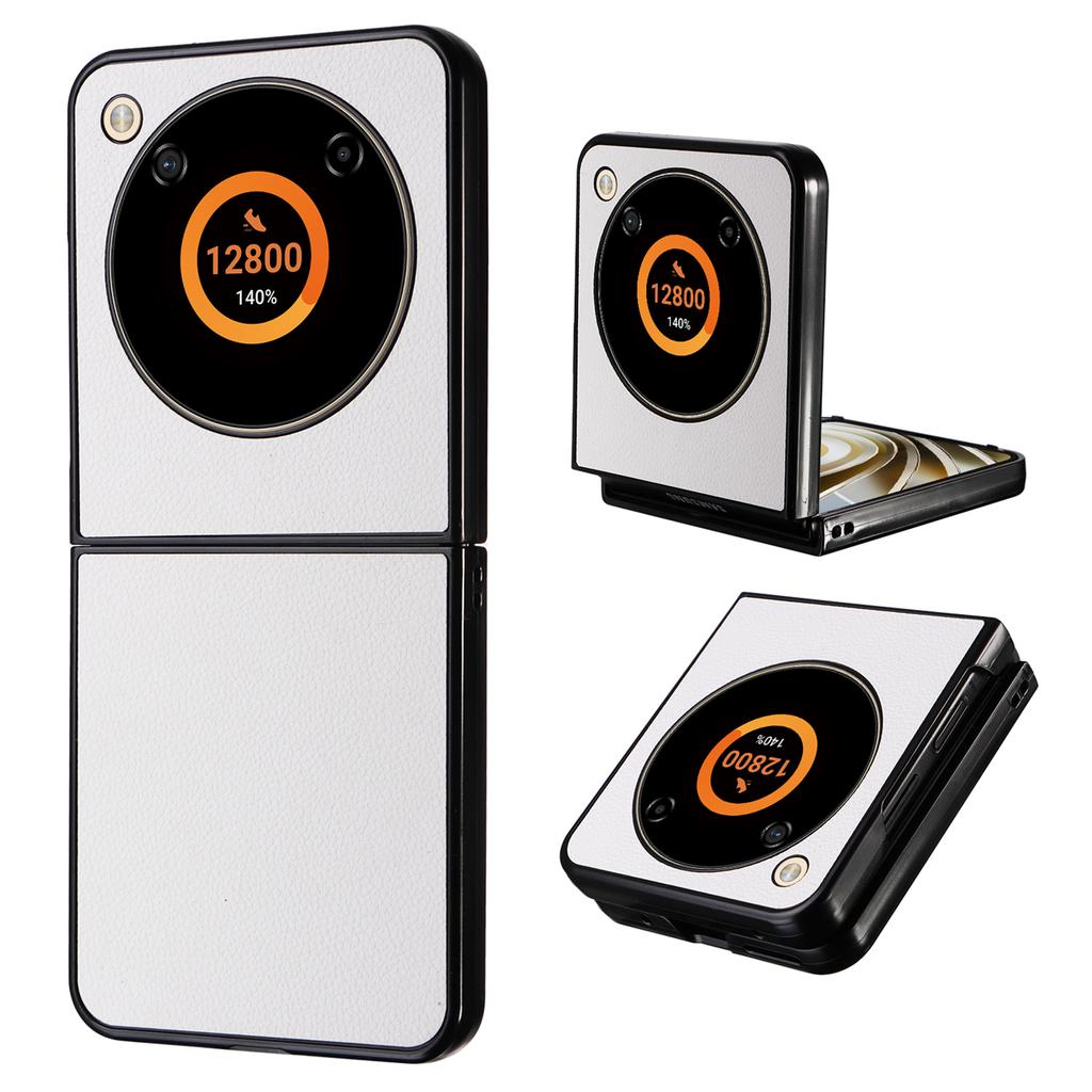 For ZTE Libero Flip A304ZT/nubia Flip 5G Case Litchi Texture PU Leather Coated PC Phone Shell
