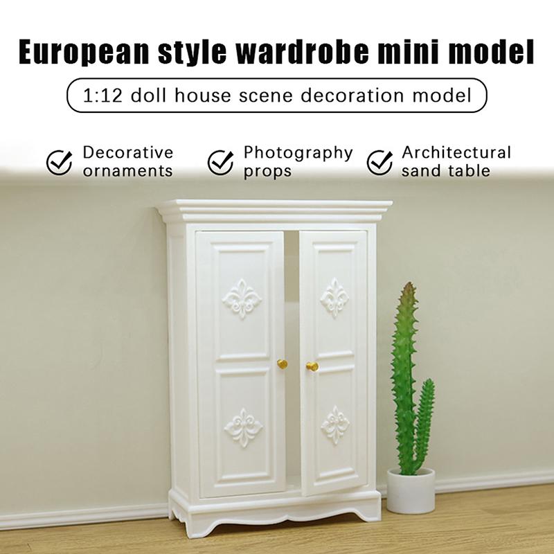 1:12 Dollhouse Miniature Printed Wardrobe Model Furniture Ornaments Accessories Toys