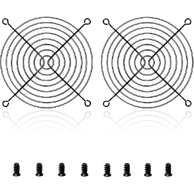 2 PCS 80mm Fan Grill Pc 80mm Fan Bracket Grill (Black)