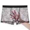 Pánské boxerky se středním pasem, pohodlný střih, vysoká elasticita, šortky, kalhotky, krajková síťovina, bezešvé spodní prádlo