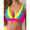 European and American New Bikini Sexy Halter High Elastic Contrasting Swimsuit Triangle Bag Swimsuit