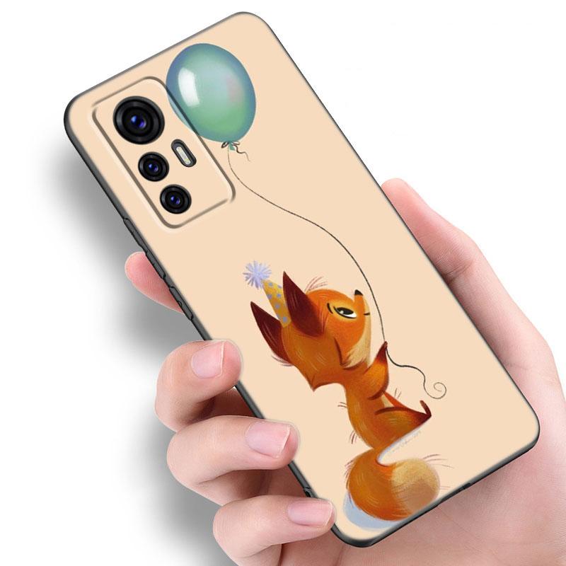 Cute Cartoon Fox Phone Case For Xiaomi Mi A2 8 9 SE Note 10 10T 11 12 Lite 9T 11T 12S 12T Pro A3 6X 12X Soft TPU Black Cover