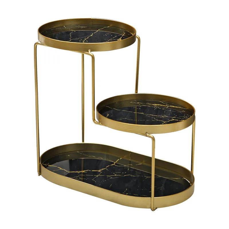 Light Luxury Countertop Rack Wrought Iron Storage Shelf Rack Skin Care Cosmetics Toiletries Organizer Racks Bathroom Supplies