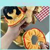 Plush Toy Dachshund Keychain With Hamburger Accessory Filling Children For
