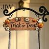Unique Holiday Gift for Home Halloween Swing Ghost Doorbell, with Pumpkins Decor, Gothic Style Trick Entryway Welcome Sign or Treat Sign, Farmhouse